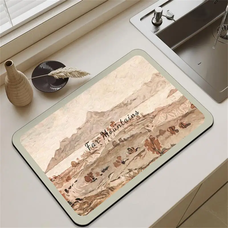 

Кухонный коврик для слива, технология, бархатное водопоглощение, масло для поддержания упругости, Нескользящие бытовые инструменты, подставки, резиновый коврик для стола