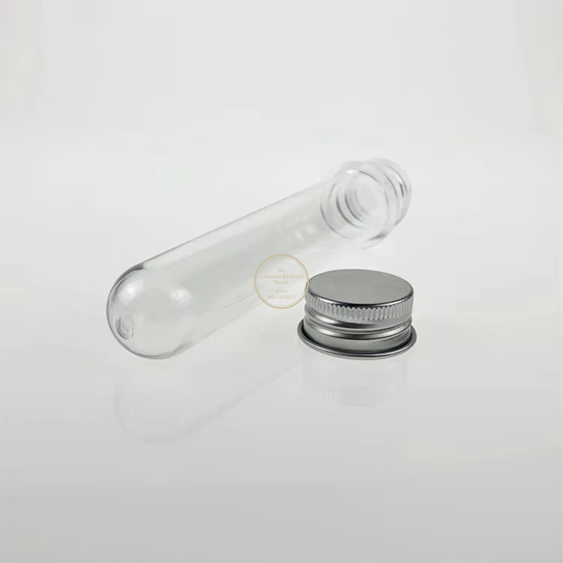 Lab 30/40/70/100ml PET test tube bottle Transparent cylindrical plastic refillable bottle for Mask candy data line 10pcs Lab Reagent Bottle