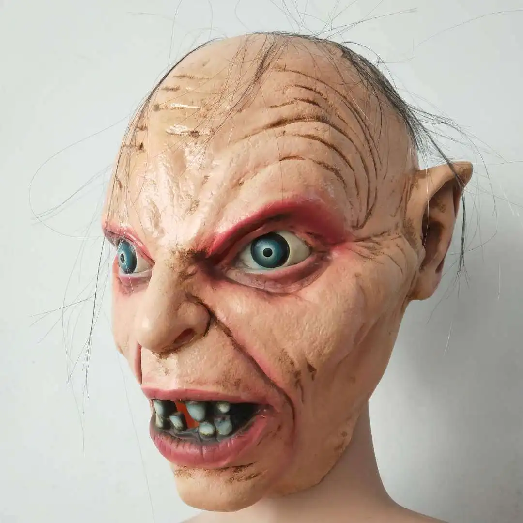 The Lord of The Rings Cosplay Costume Gollum Mask Helmet Horror Scary Latex Masks Halloween Party Masquerade Prop
