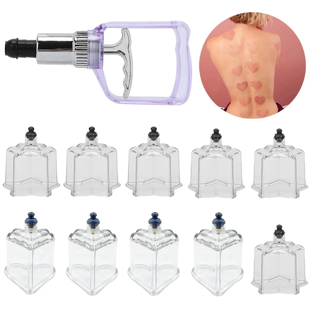 New Design 10 PCS Love-star Shape Suction Cup Plastic Vacuum Cupping Device Cupping Massage Cupping Therapy Set Cans for Massage 3