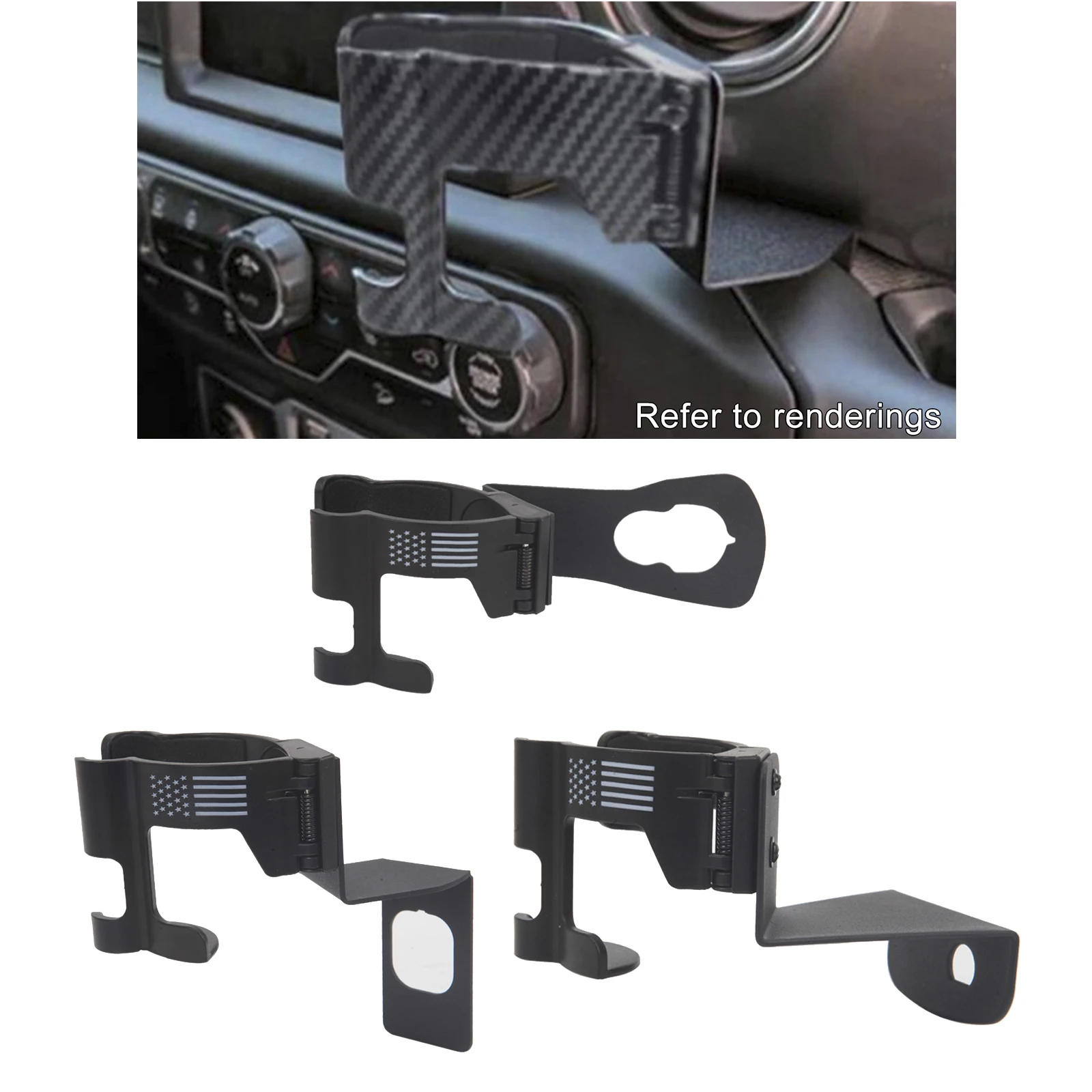 지프용 다기능 음료 컵 브래킷, 휴대폰 거치대 볼트온 스탠드 정리함