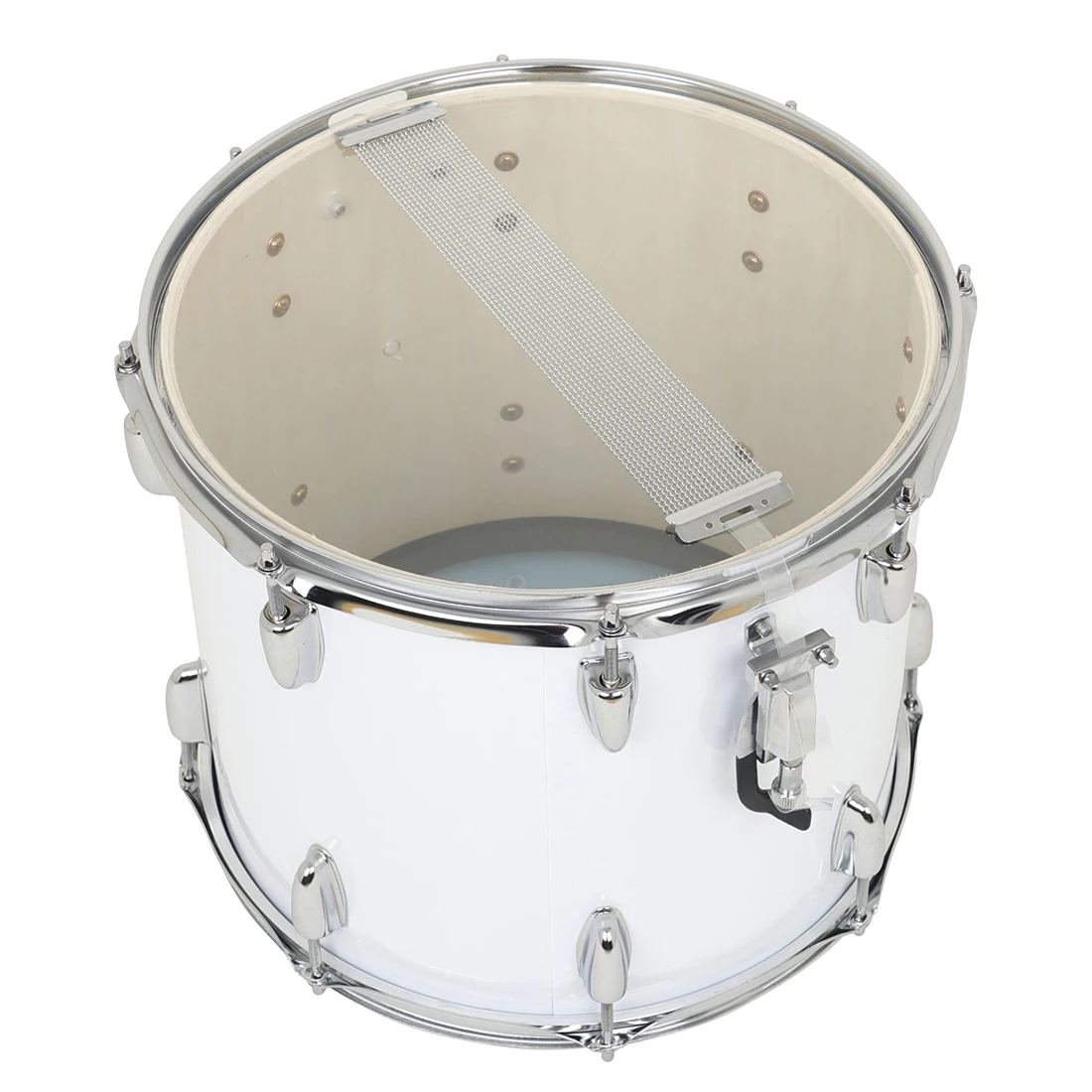 Professional 14 Inch Marching Drum with Blue Skin Drums Adjusting Key Drumstick Backstrap Parts Percussion Instrument Practice