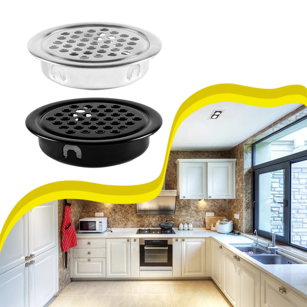 

10piece Breathable And Comfortable Round Ventilation Grid For Homes Sturdy Round Ventilation Grids silvery flat 35mm