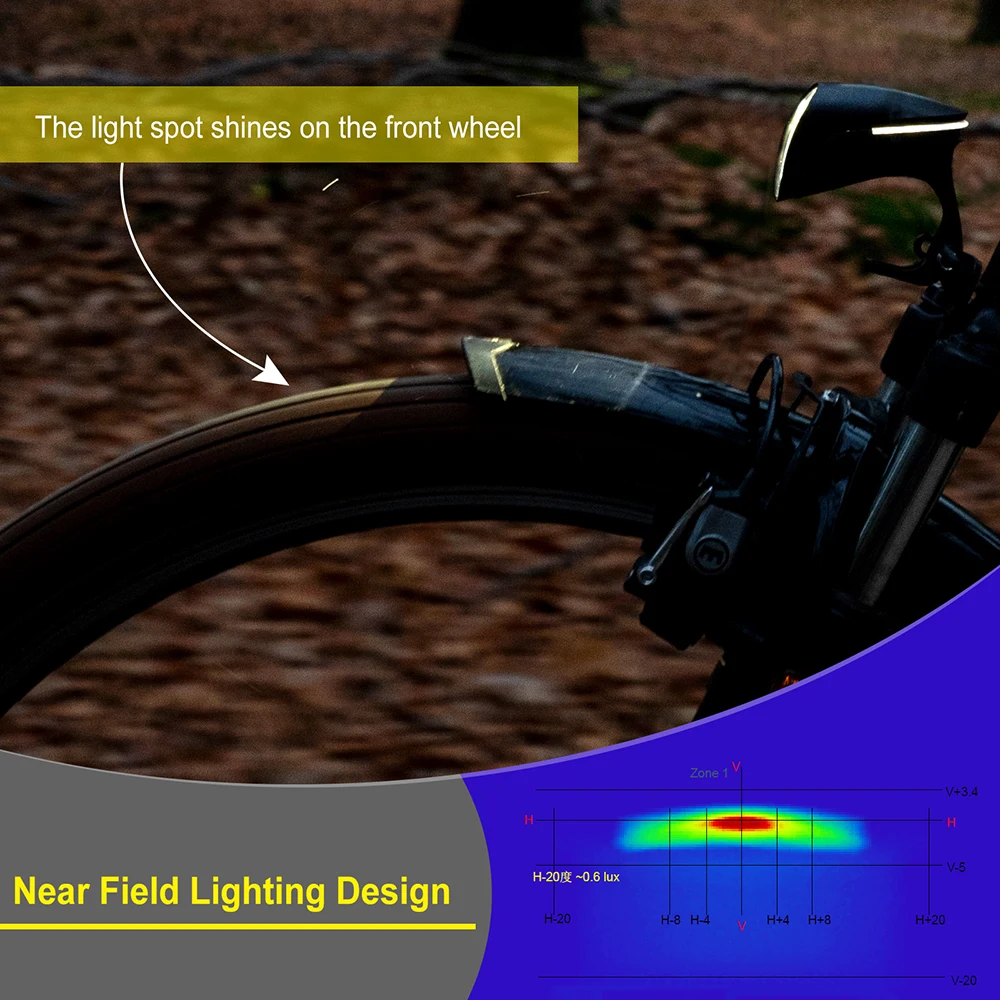 Toptrek E-Bike luce anteriore lampada da bicicletta Stvzo per E-Bike/E-Scooter faro Scotter impermeabile con barra luminosa di prospettiva