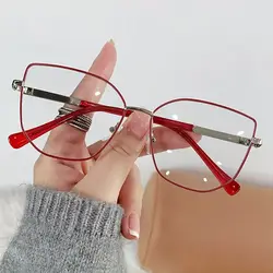 Vintage Ultralight Metal Frame Anti - Blue Light Glasses (Red)