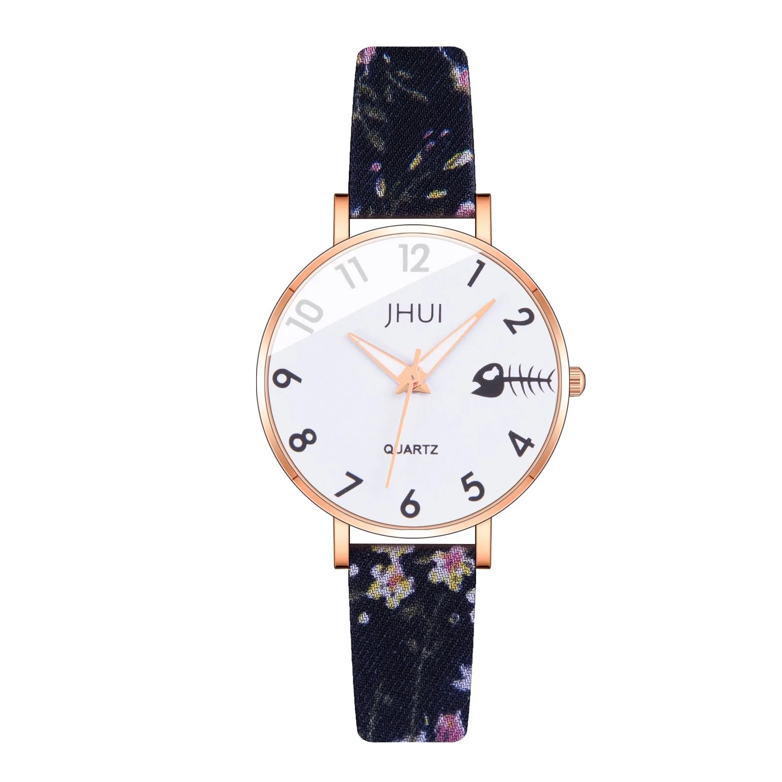 

Women's Watch Fashion Disc Analog Quartz Wristwatch Chinese Style Printed Leather Ladies Watch Dress Accessories Girls