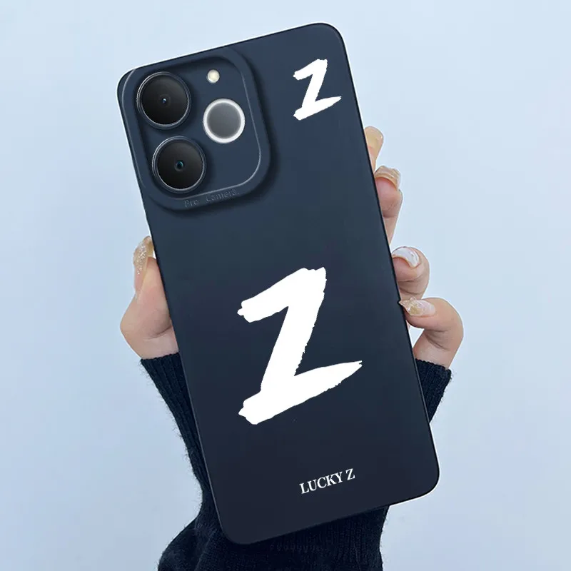 Cute Initial Letters Shockproof Soft Silicone Phone Case Cover Bumper