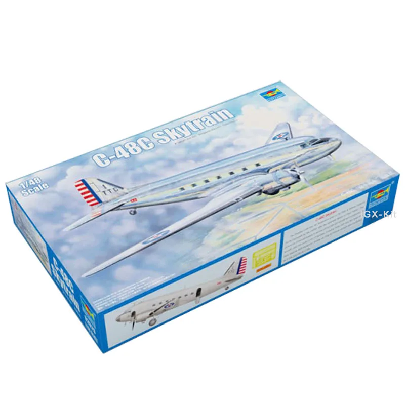 trumpcirculation-02829-1-48-us-c48c-c-48c-skytrain-avion-de-transport-militaire-avion-jouet-cadeau-en-plastique-assemblage-modele-kit