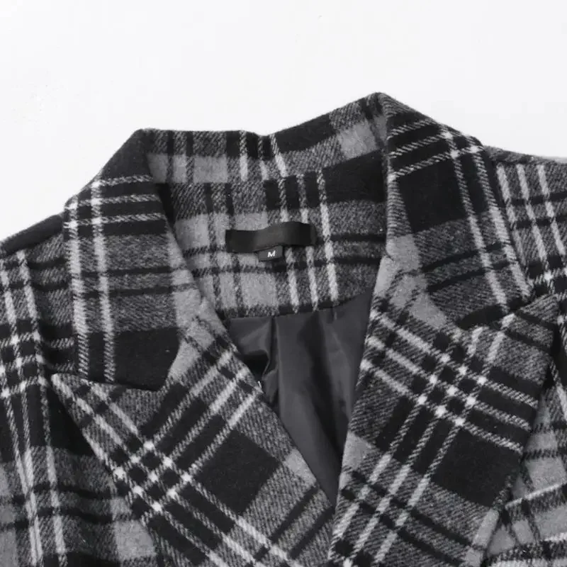 Plaid Blazers Men Slim Fit Brand Business Suit Jacket Luxury Coat Spring Autumn Double Breasted Blazer Masculino Plus Size