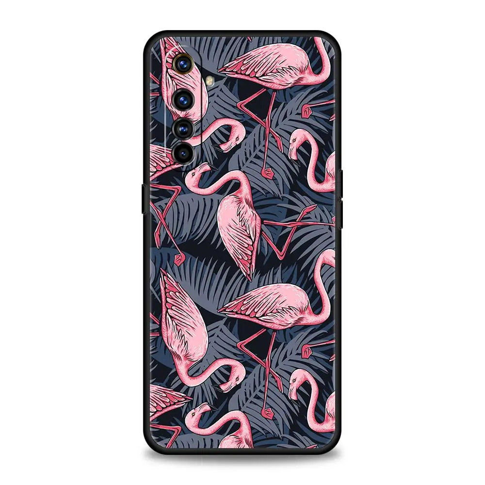 Pink Red Flamingo Soft Silicone Phone Case - Stylish Black Cover