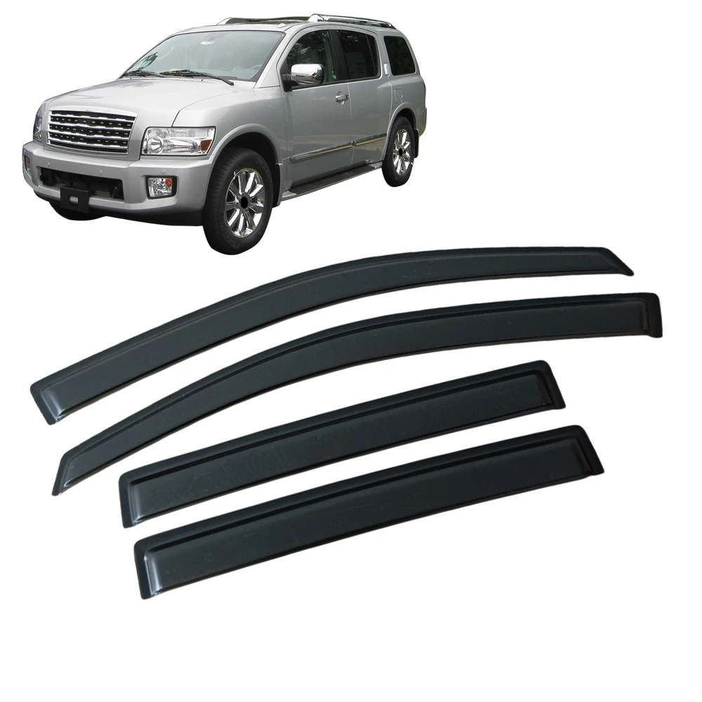 Window Visor for Infiniti QX56 JA60 2004 2005 2006 2007 2008 2009 2010 Weathershied Door Visor Wind Sun Rain Guards Side Window