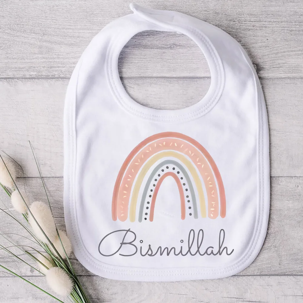 Start with Bismillah Bib Ramadan Mubarak Muslim Islamic Kareem Eid Al Fitr Iftar Decoration Baby Shower Boy Girl Gift 5