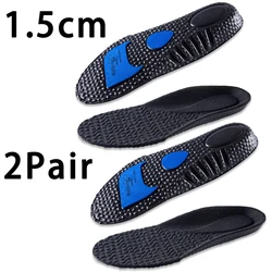 ElevatePlus Comfort Insoles: Breathable Memory Foam Heel Lifts for Enhanced Support and Athletic Performance (1.5CM - Black - 2Pair)
