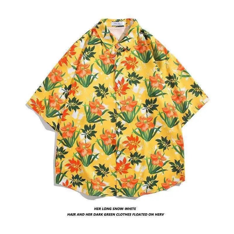 Latest Design Of Hawaiian Short Sleeved Shirt Korean Version For Men And Women Loose And Lightweight Printed Pattern Beach Shirt