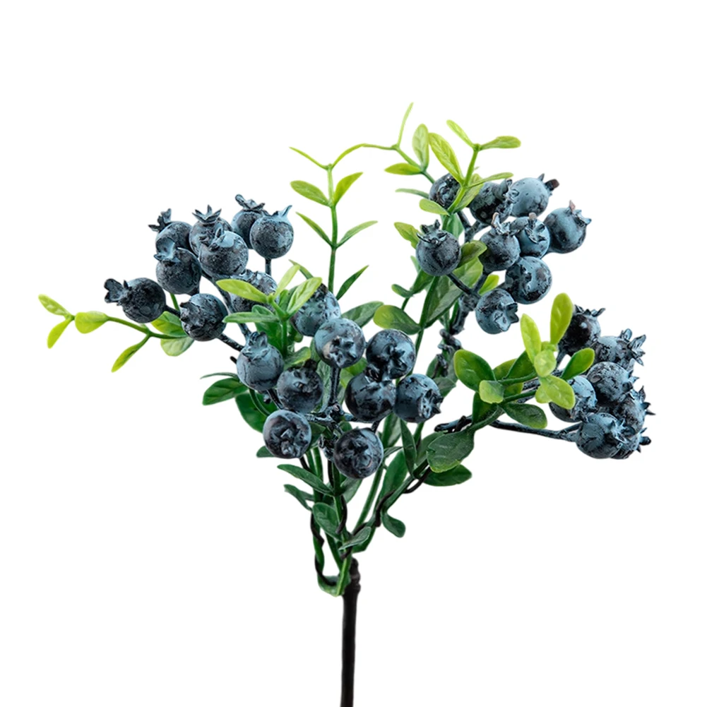 Künstliche Beerenblumen, rot, blau, künstliche Pflanze, künstliches Blumenarrangement, Tischdekoration für Zuhause, Hochzeiten, Weihnachtsdekoration