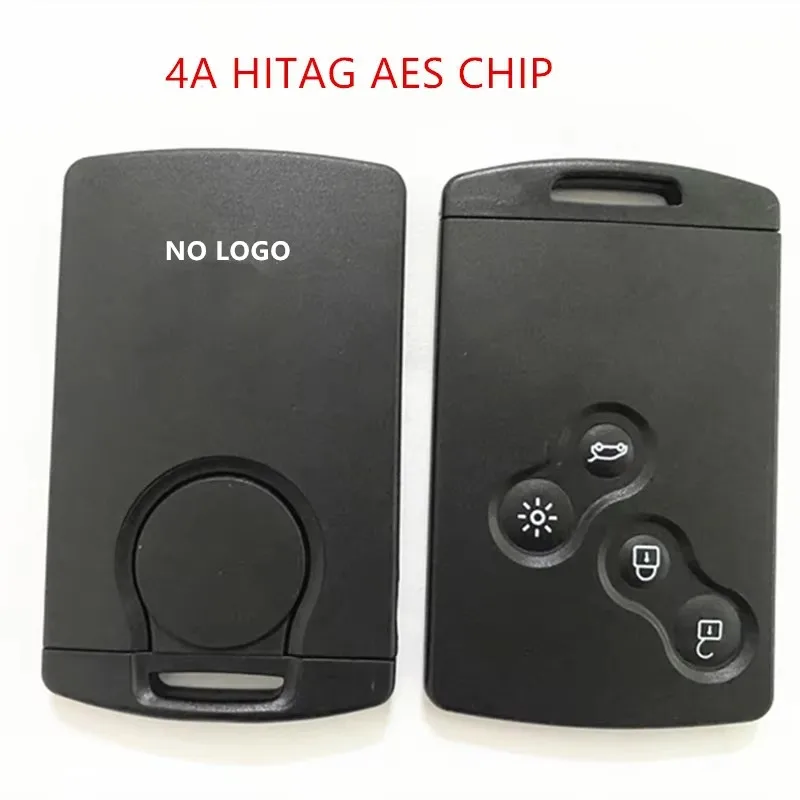 ¡SIN LOGO! Tarjeta inteligente sin llave Go manos libres, llave remota para coche, 4 botones, 433MHz, 4A, Chip para Renault Clio IV 4 Captur 2009-2017