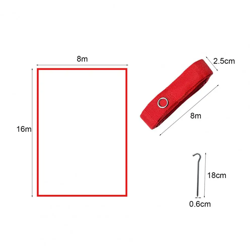 6Pcs Beach Volleyball Lines Outdoor Volleyball Boundary Lines Volleyball Court Webbing with Ground Nails 6