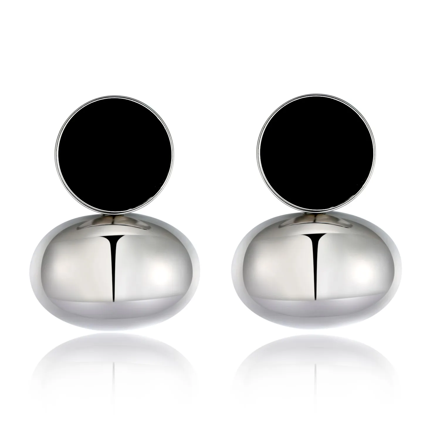 

Shiny Bean Silver Color Fashion Earrings Minimalist Chic For Women Free Shipping