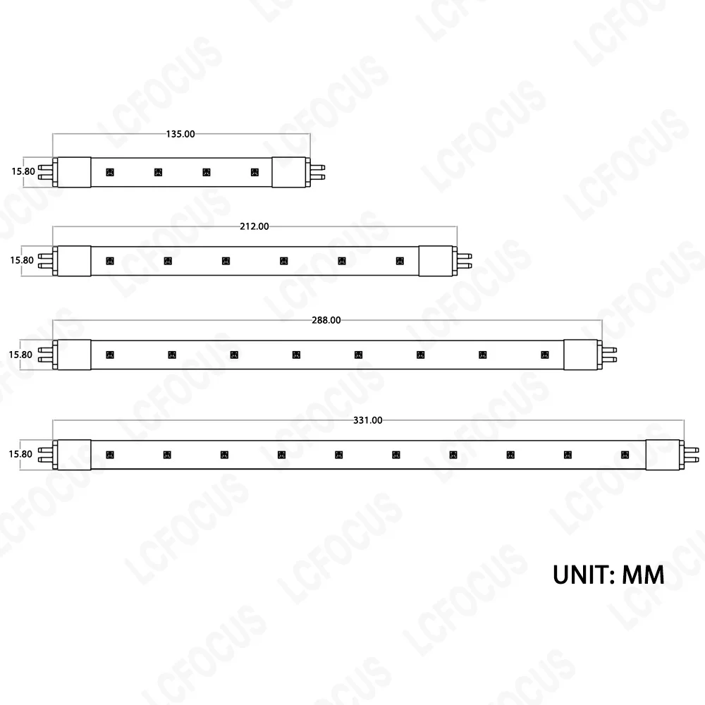 T5 Quartz Sterilizer Tube 270nm 280nm UVC LED Ultraviolet Lamps 12V 24V For Water Air Purification Disinfection Sterilization