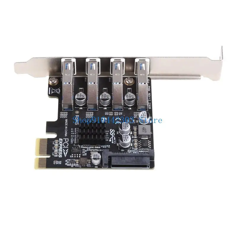스마트 PCIE 4포트용 652F Vista 7 8 10용 초고속 5Gbps USB 확장 카드 자가 전원 내장 데스크탑 빌드