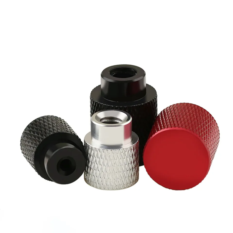 5 pz M3 M4 M5 M6 Alluminio Colorato Zigrinato Aumentare Allungare Pollice Dadi A Mano Stringere Dado Foro Cieco Dadi, Argento, M3