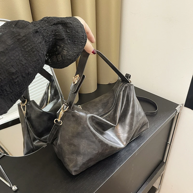 Trendy Design Crossbody Handbag Elegant Leather Classic Hobo Messenger Bag For Women  Fashion Large Capacity Shoulder Totes