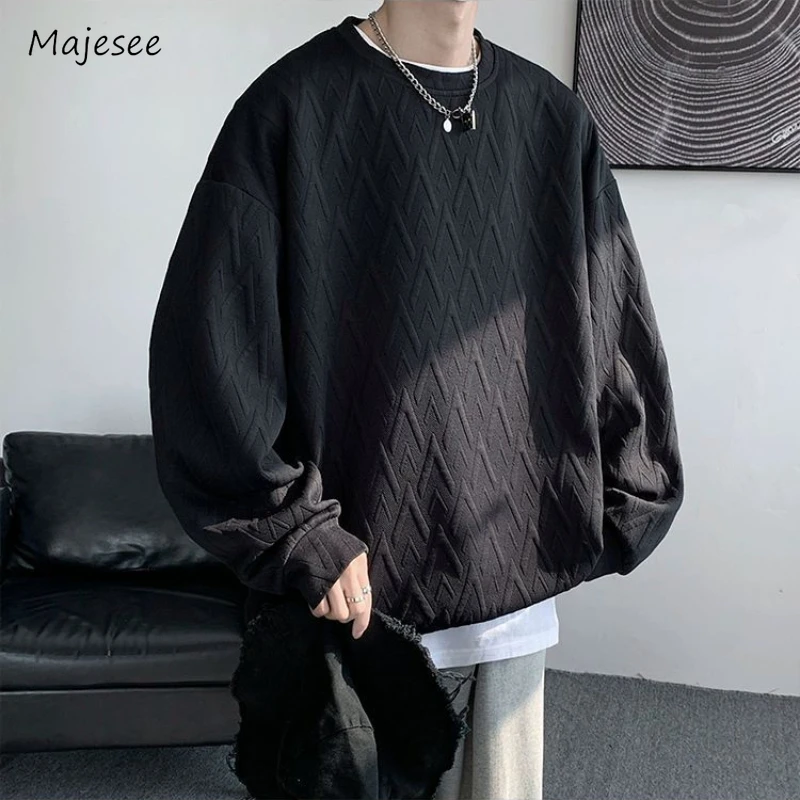 

Baggy Sweaters Men Solid Stylish Leisure Minimalist Anti-polling Advanced Temperament Teenagers Handsome Spring Autumn Retro