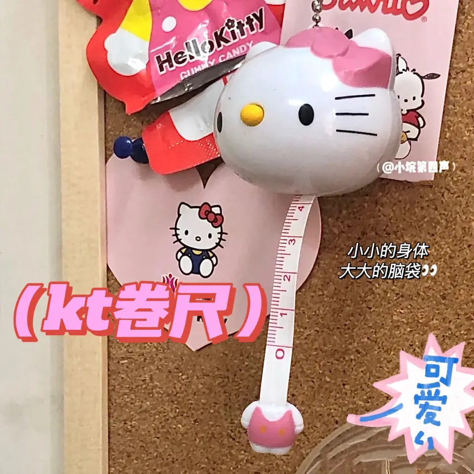 

Cute Hello Kitty Tape Measure Kawaii Sanrio Mini Measure Three Bust Waist Hip Telescopic Tape Measure Cute Girly Girl Rulers