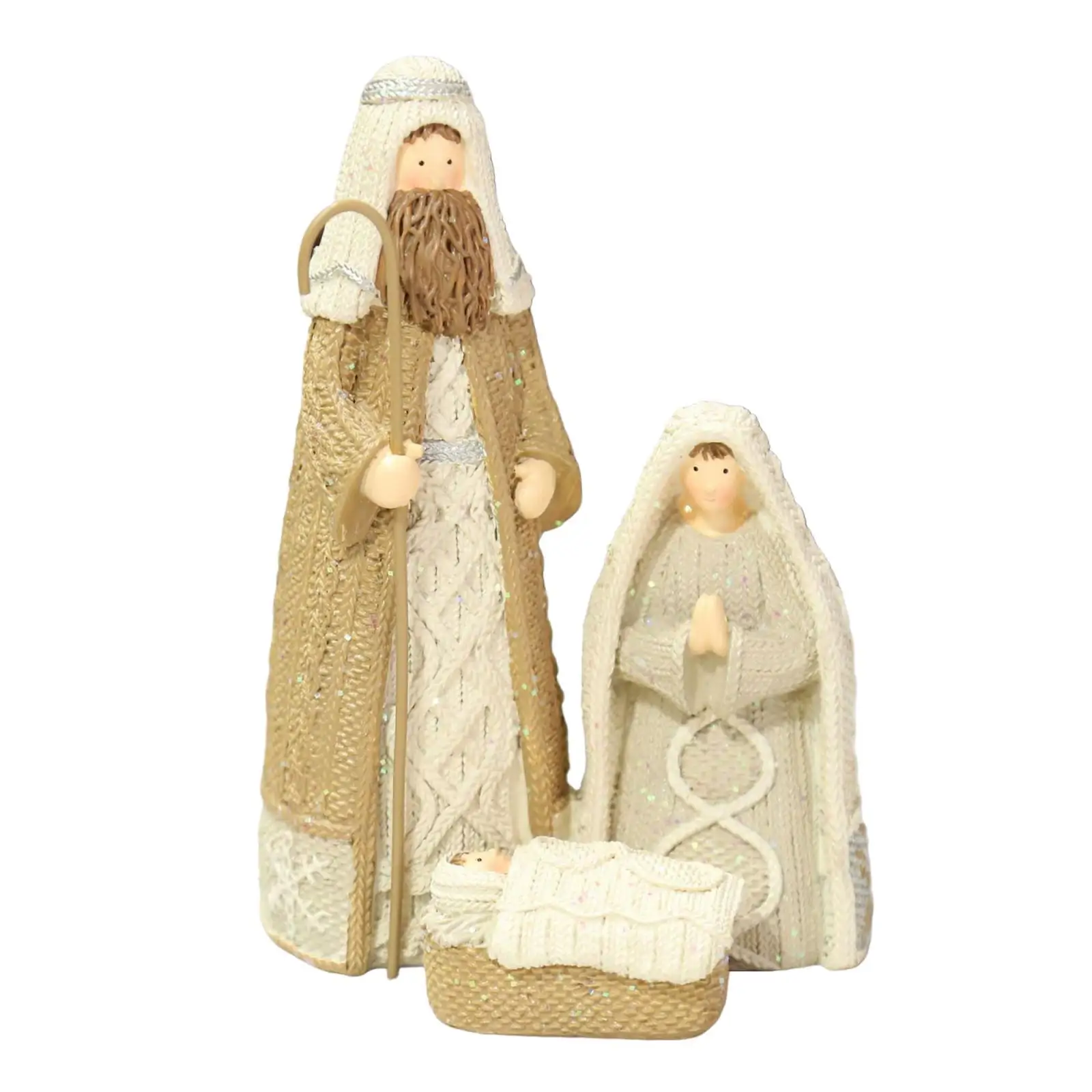 Holy Family Figurine Nativity Scene Christmas Artwork Religious European Christmas Resin Saint Family Figures Decor for Office