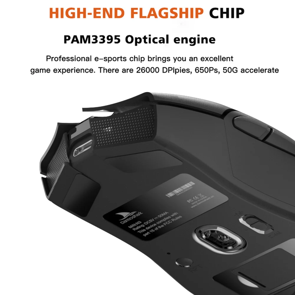 Motospeed Darmoshark N3 Gaming Mouse USB Bluetooth Wired 2.4GHz Wireless Mouse Optical Sensor PAW3395 26000DPI For Laptop Gamer