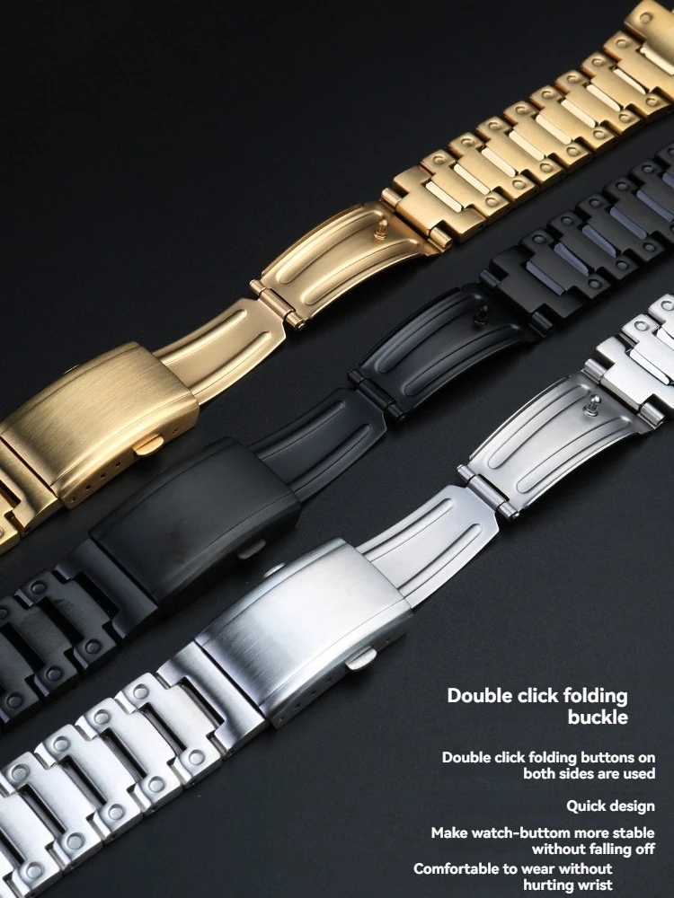 Elegant Stainless Steel Metal Watch Band & Case for Premium Watch Modification