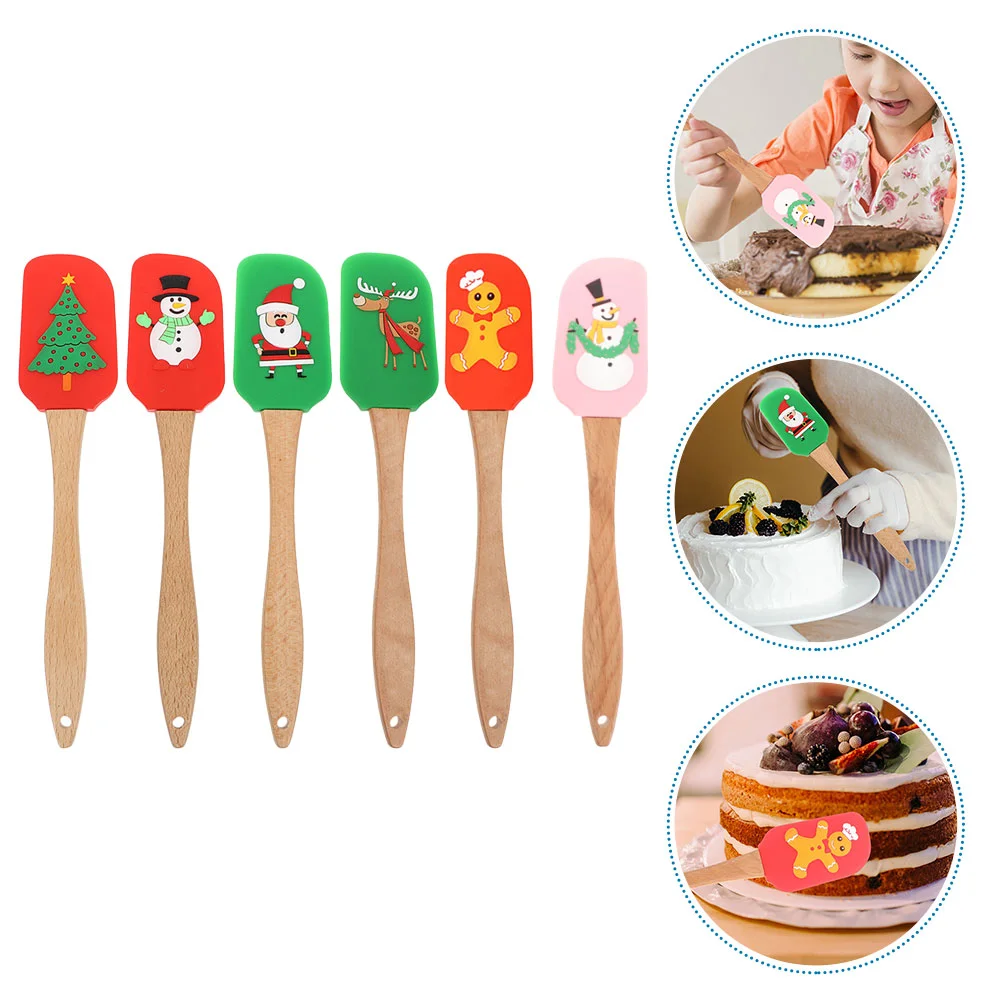 

Christmas Silicone Cream Scraper Smoother Spreader Heat Resistant Cake Butter Spatula Pastry Baking Tools