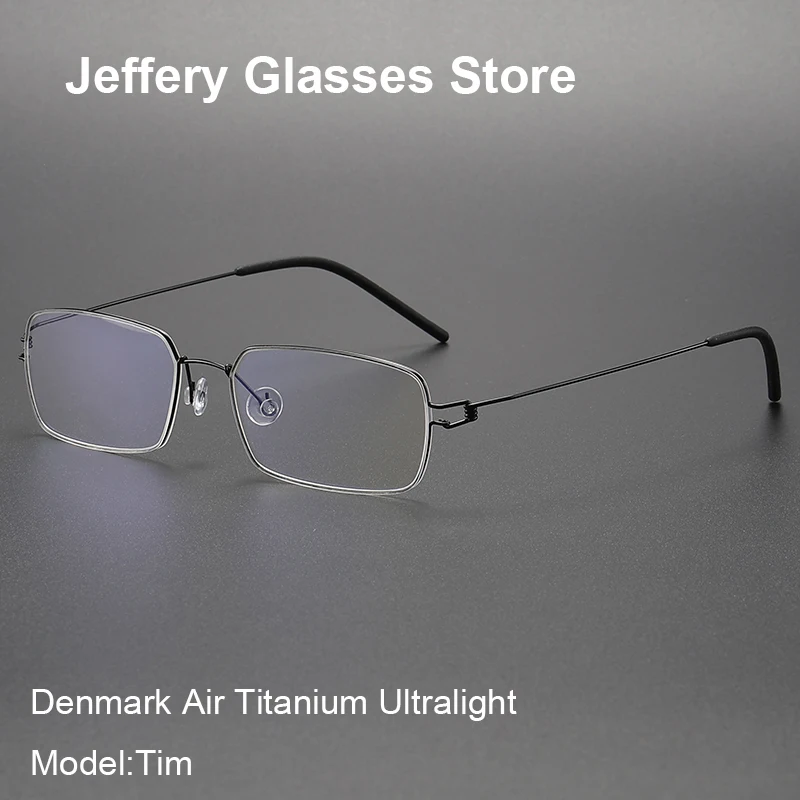 

Denmark Screwless Thin Rim Glasses Frame Men Women Rectangle Air Titanium Simple Optical Eyeglasses Reading Eyewear Gafas 2023