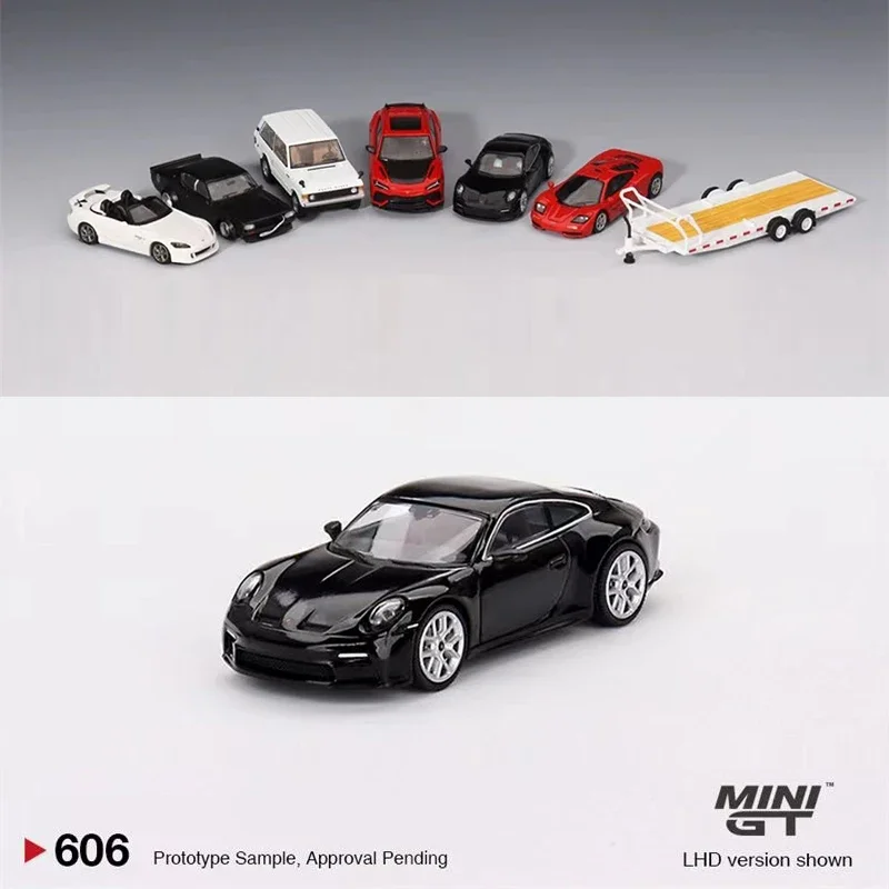 

Мини GT 1:64 модель автомобиля 911 (992) GT3 литой под давлением автомобиль #606 LHD_Touring черный