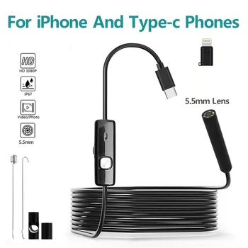 5.5mm Endoscope Camera  For cars Endoscopic  Waterproof  Borescope Automobile engine Inspection iPhone and Android 1