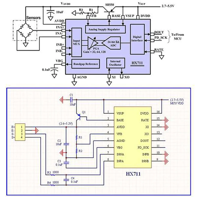 【In-Stock】 A76X-Digital Load Cell Weight Sensor,12Set 5KG Load Cell HX711 AD Weighit Amplifier Module Pressure Sensor Ar Duino Load Cell.