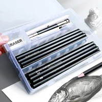 27/38/47pcs Drawing Pencils Sketch Box Set Sketching Kit Pro Art Sketch Supplies Charcoals Kneaded Eraser Extender Pencil Case 2