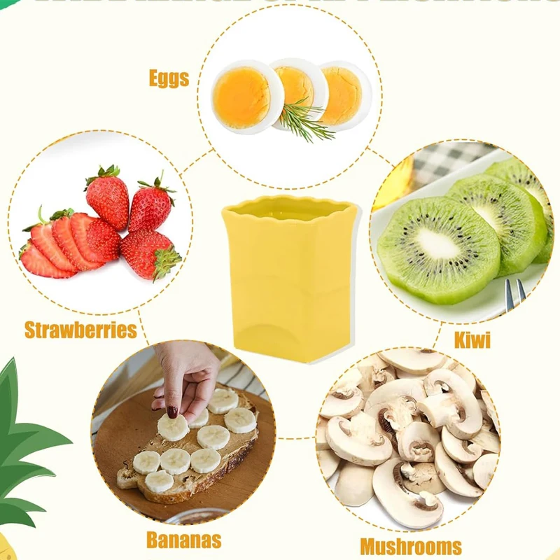 Vegetable slicer fruit slicer vegetable cutter Cup Slicer Strawberry Slicer Stainless Steel Egg Banana Quickly Make Fruit Vegetable Cutter Creative Kitchen Gadge