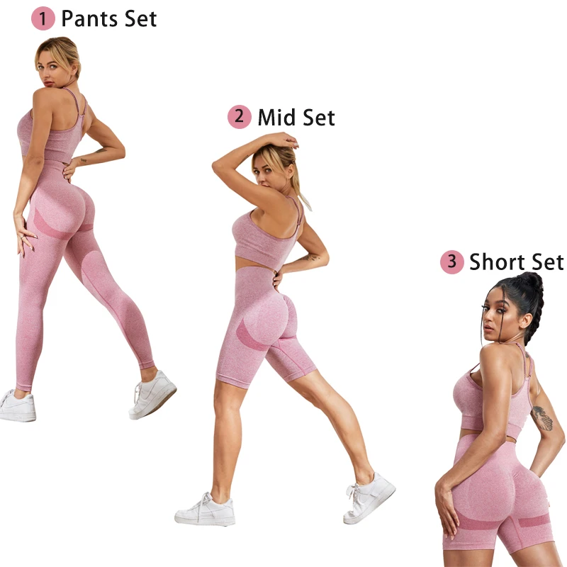 Two Piece Workout Set Solid Yoga Set Seamless Tracksuit Woman Booty Sports Shorts Push Up Peach Buttocks Gym Shorts gym workout set yoga set sportswear set sports set