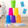 Stack Cup Speed Game Toys with Card Color Cognition Logic Montessori Toys for Parent-child Interactive Children Early Education 6