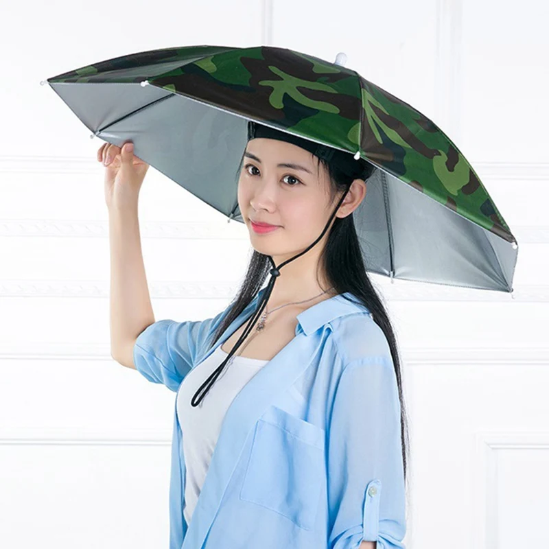 Umbrella Hat Outdoor Folding Fishing Sun Shade Portable Rain Anti-UV Camping Headwear