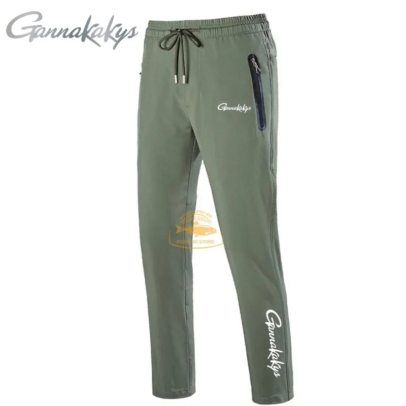Summer Fishing Pants Men's Hiking Elastic Quick Dry Moisture Absorbing Pants Fitness Breathable Running Travel