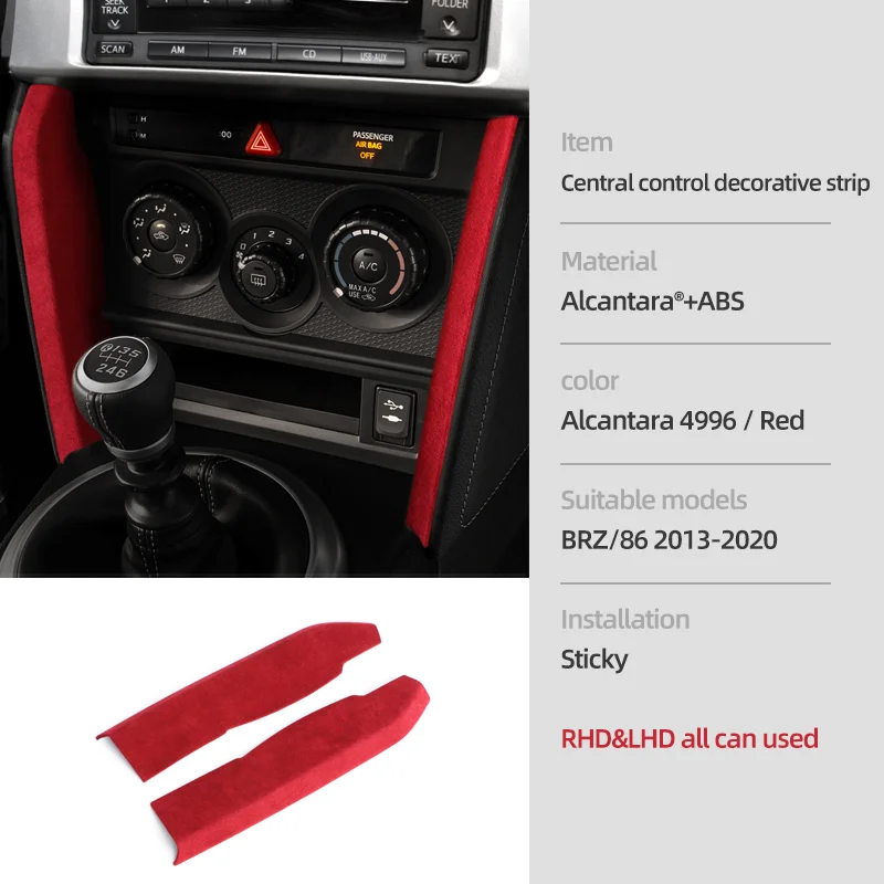  HENGYUESHANG Alcantara - Adhesivo interior de gamuza + ABS para  palanca de cambios de coche, para Subaru BRZ Toyota 86 2013 2014 2015 2016  2017 2018 2019 2020 Accesorios : Automotriz