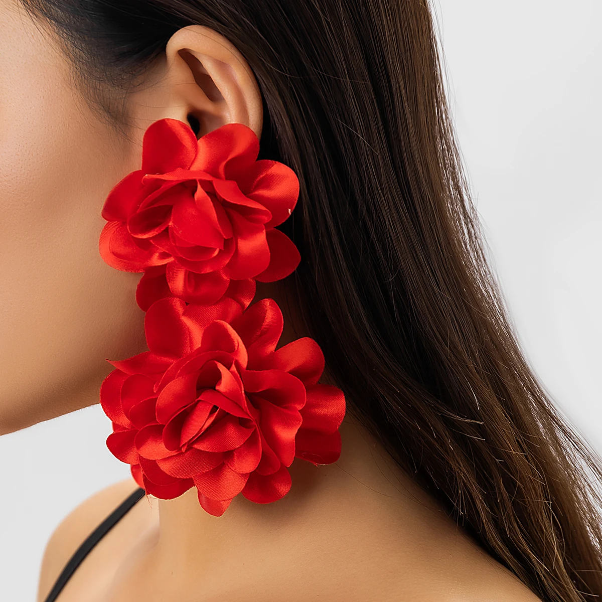 fcity.in - Premium Red Flower Earrings / Latest Earrings Studs