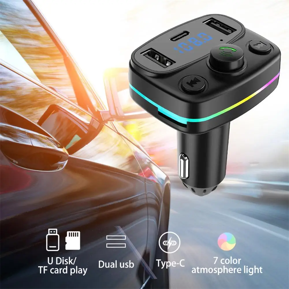 

FM-трансмиттер автомобильный с поддержкой Bluetooth 5,0 и двумя USB-портами