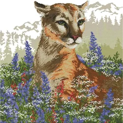 Leopard Pattern Cross Stitch Kit - DIY Handmade Needlework Set - 14CT Unprinted (D724)