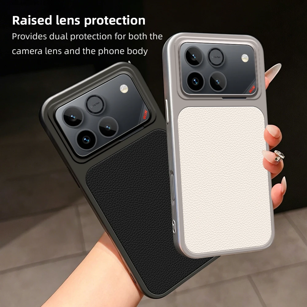 Luxury Matte Leather Back Cover with Lens Protection