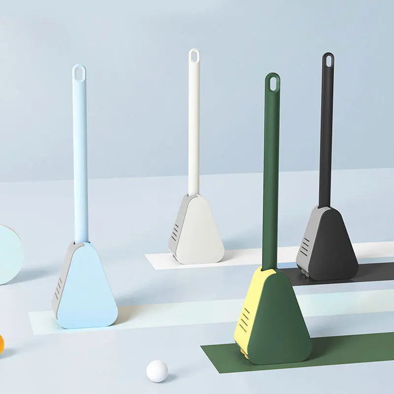 TPR Silicone Toilet Brush With Quick Drying Holder Long Handle Toilet Bowl Cleaner Bathroom Cleaning Tool