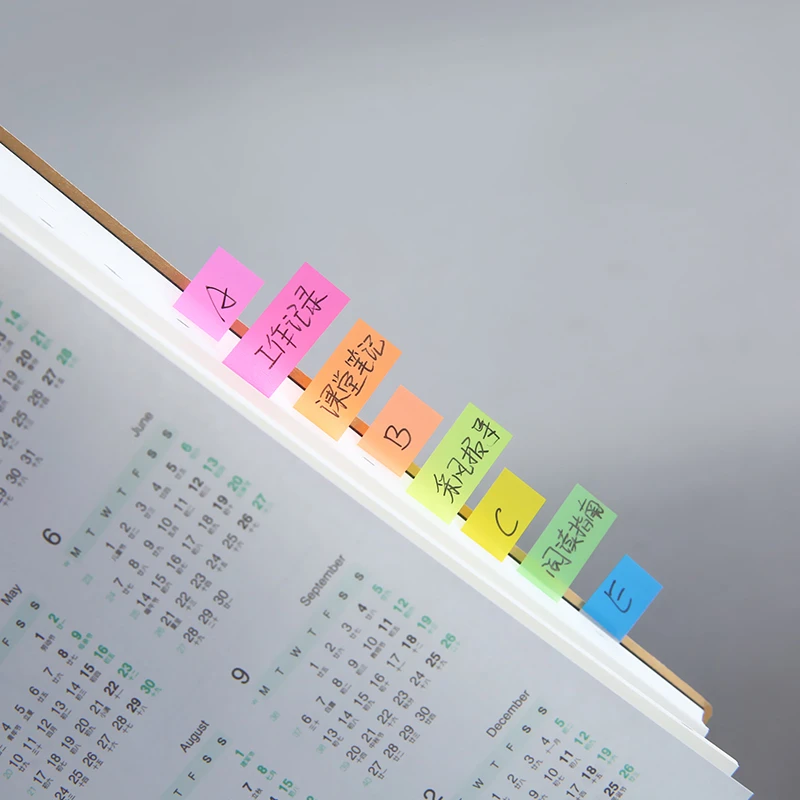 1pcs Fluorescent Color Sticky Notes PET Translucence Memo Pad Adhesive Planner Diary Stickers Office Index Post School F7059 4