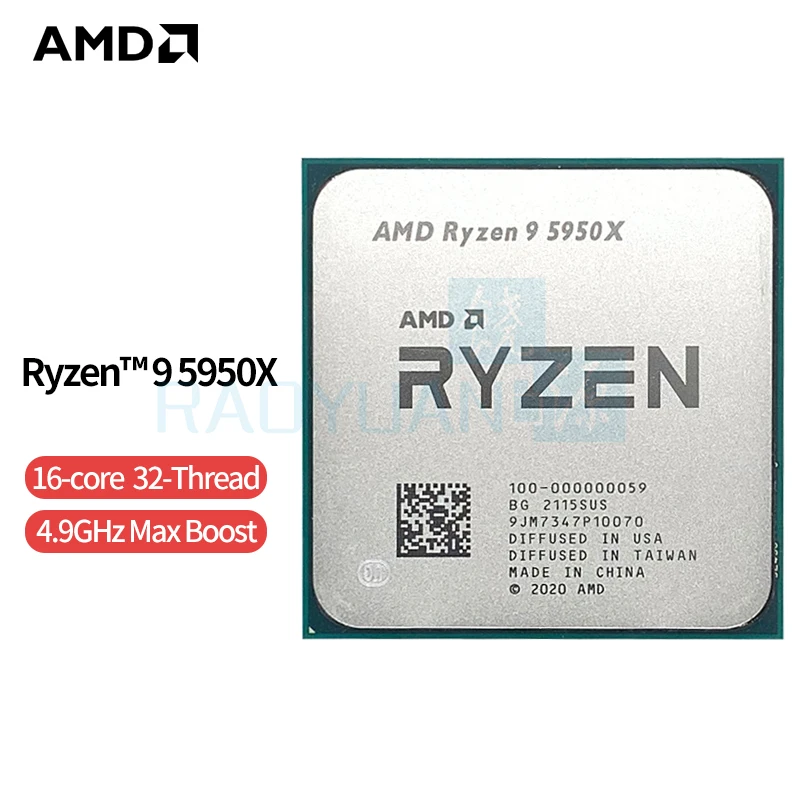 Amd R9 5950x CPU 5950x desktop computer processor 3.4GHz 100-100000059 PCIe 4.0 AM4 105W TSMC 7nm FinFET 64MB no fan - AliExpress
